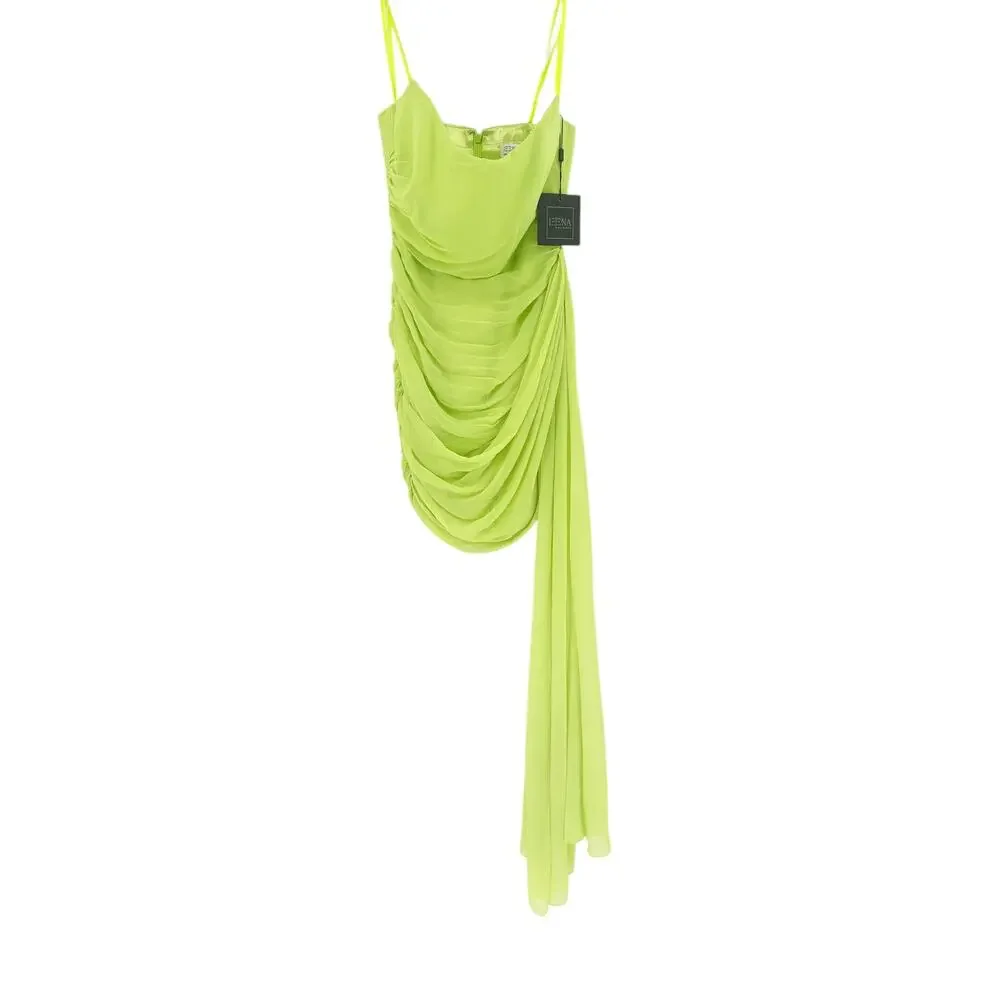 MAC DUGGAL Dress Size 6 Evening Gown NEW Lime Green Strapless Ruched Faux Wrap - Picture 6 of 9